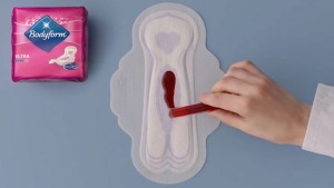 Bodyform celebrated for showing period blood in ad