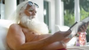 A swearing Santa stars in Whybin Sydney’s work for Virgin Mobile