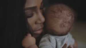 Serena Williams and her fake baby front Gatorade ad