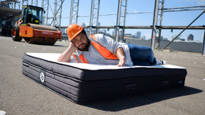 Sleeping Duck shows how its mattresses bounce back after being steamrolled