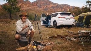 Russell Coight sort of promotes Mitsubishi’s EV via Richards Rose