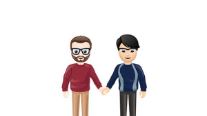 Tinder lobbies for an interracial emoji couple