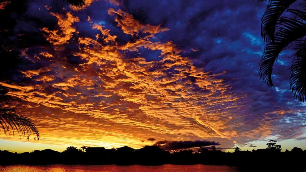 Sunset, Clarence River, Yamba, NSW &copy; Peter O'Donnell