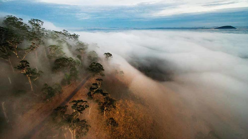 Fog blankets Mt Buninyong, Victoria. &copy; Andrew Thomas Photographer