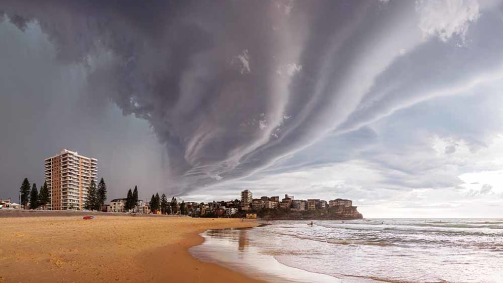 A supercell thunderstorm looms over Manly Beach, Sydney, NSW &copy; Mauricio Bacchi Photography