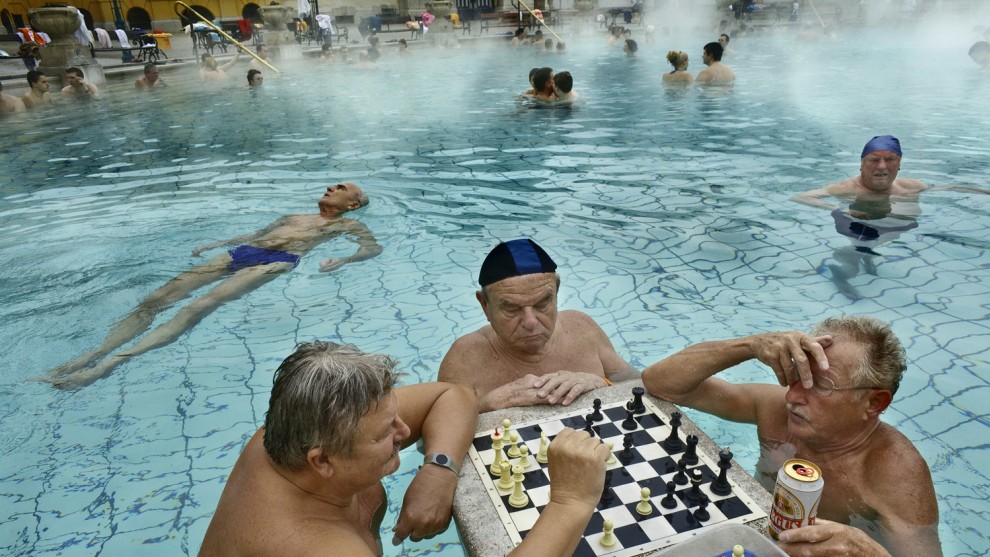 Stefano Pensotti, Budapest, Hungary. Sz&eacute;chenyi Baths, built in 1913, is the most popular the inhabitants of Budapest who come here to relax with friends. Canon EOS 5D Mark II, EF24mm f/1.4L USM lens, f16, 1/100s, ISO 800.