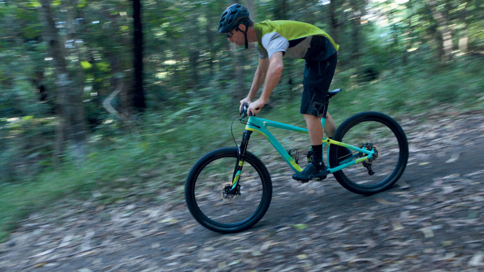 This is what we want to see - weight centred over the bike and in charge.