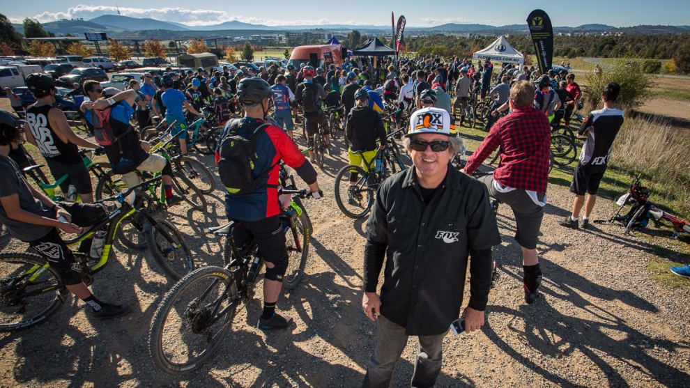 Fox Australia - headline sponsor mingling with the crowds at Stromlo.
Photo: OuterImage.com.au