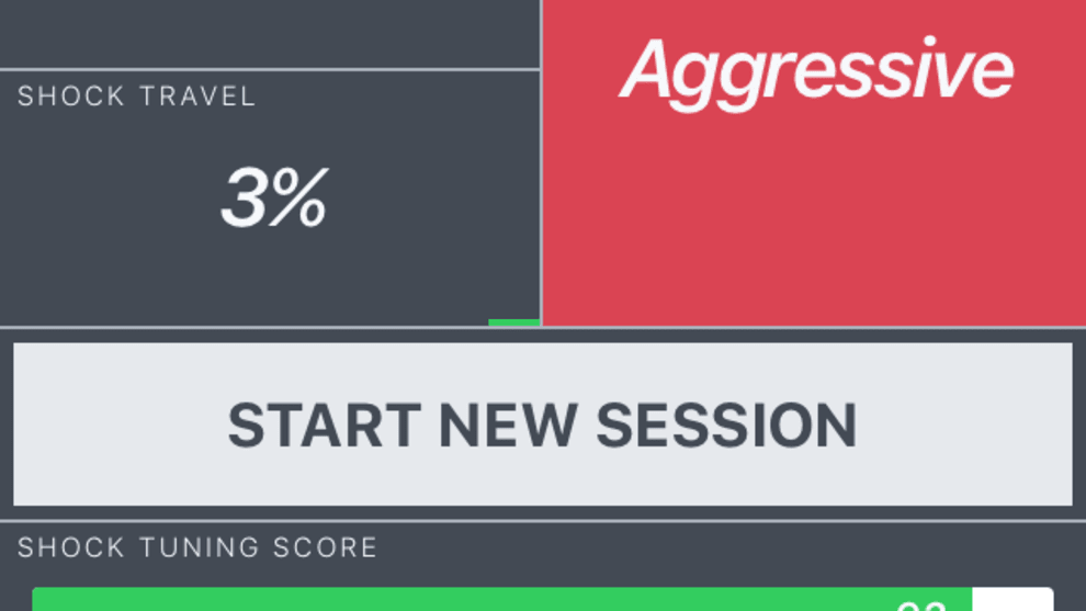 On this ride we achieved a shock tuning score of 92% when looking for a plush 'aggressive' setup...