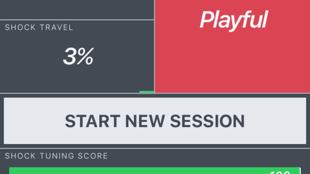 And the same tune on the very same ride scored 100% under the 'playful' option. Select the characteristics that you prefer and adjust the shock settings to suit.