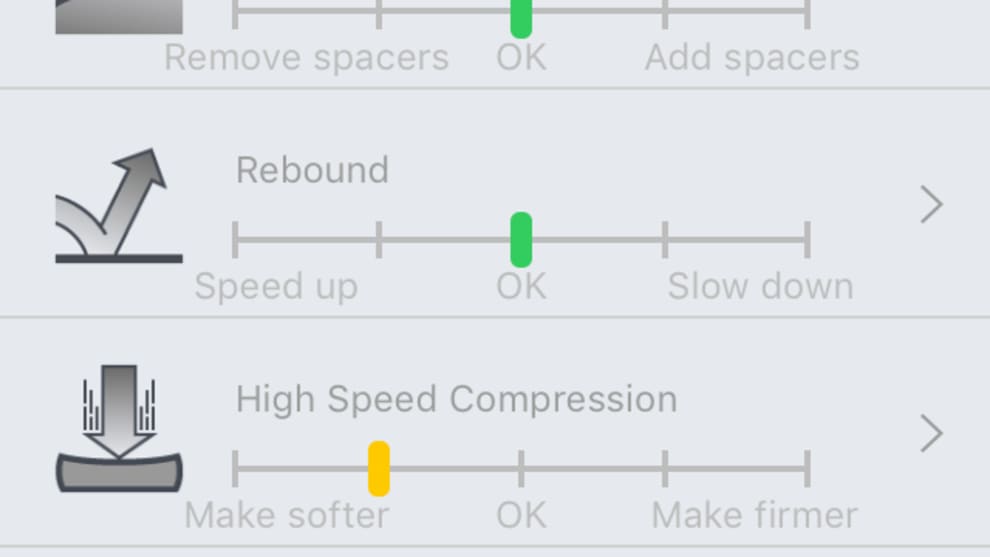 Rather than just telling you what's wrong, the app suggests how to fix it and improve the ride quality.