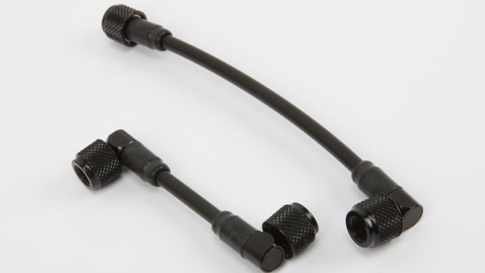 The standard kit is supplied with two hoses of different lengths and you can also buy a 'direct mount' version that fits straight onto the valve.
