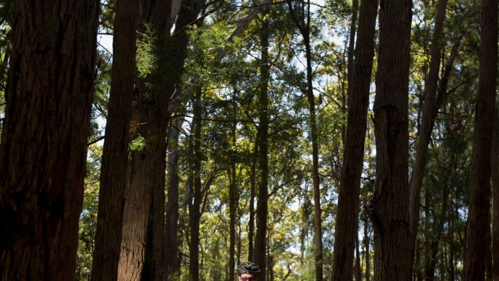 Locked in a tight battle in the Female Pairs, Erica Galea chases down her rivals