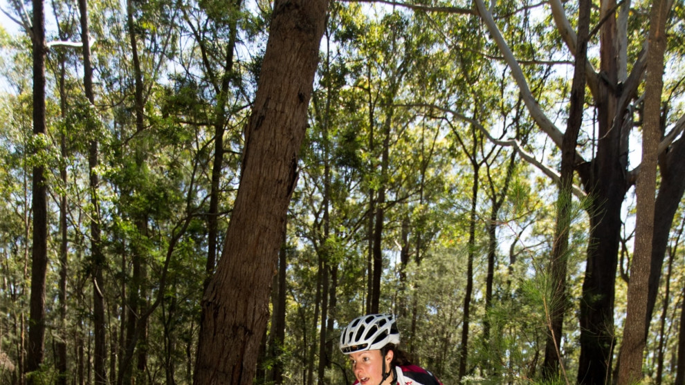 Chocolate Foot Racing&rsquo;s Mel Nuttall focused as she takes on the rock garden
