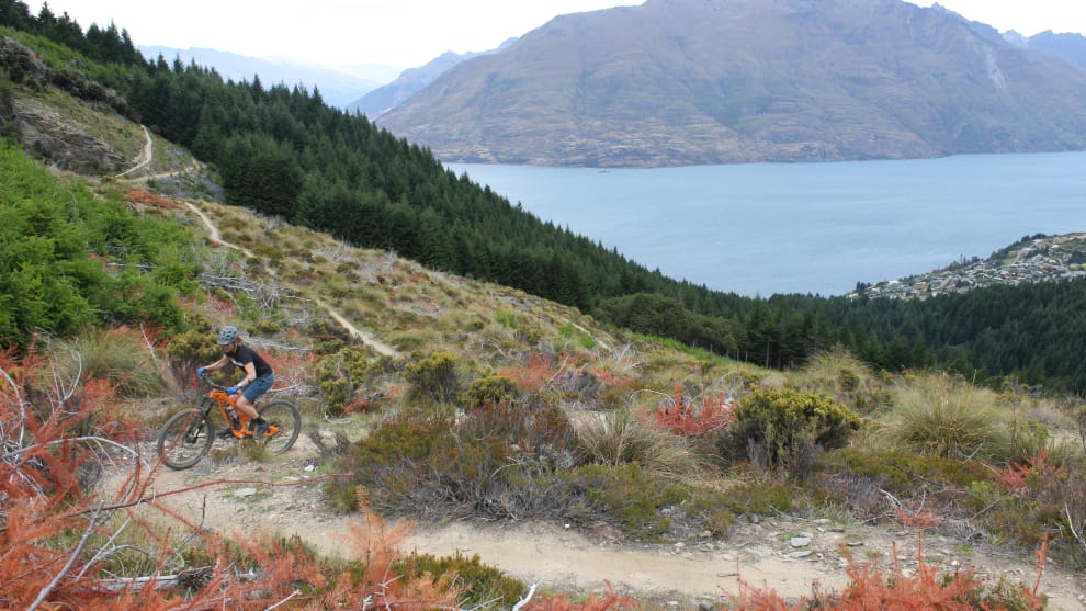 Beyond the Skyline bike park looking back towards Lake Wakatipu.