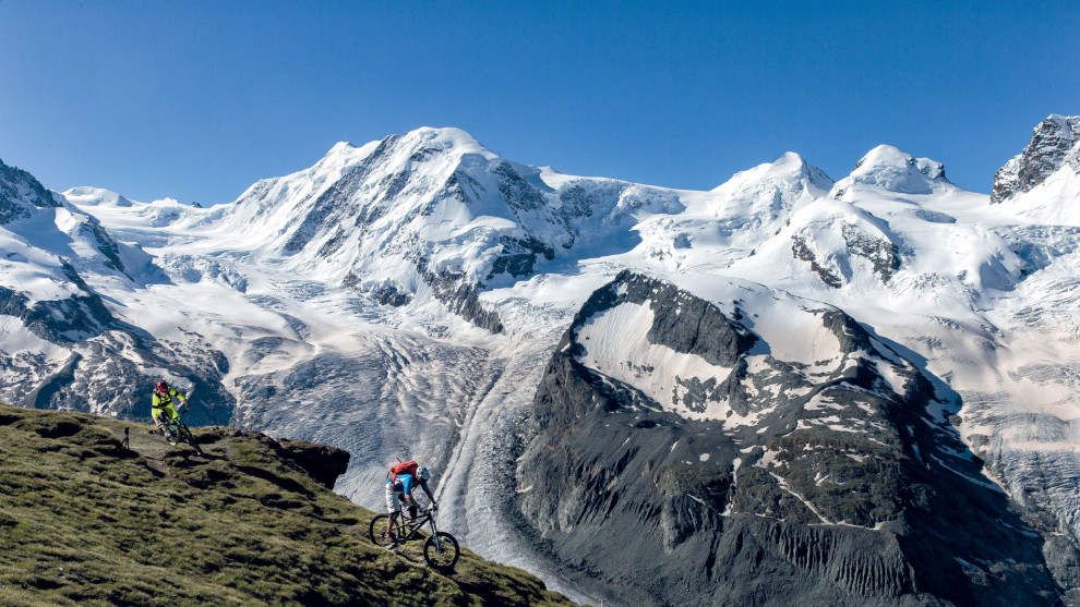 Riding back from the Gorner Ridge lets you take in one of the biggest glaciers in Europe.