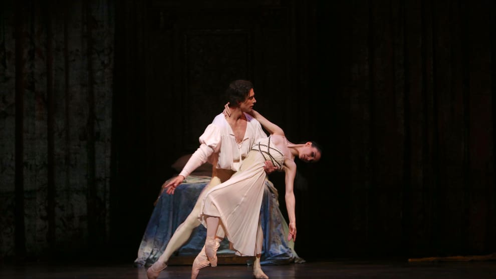 Matthew Lawrence performing with Tamara Rojo for Queensland Ballet. Photo: David Kelly.