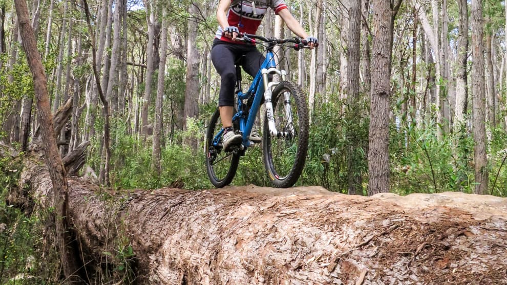 A classic log ride on the creek trails at Margaret River.