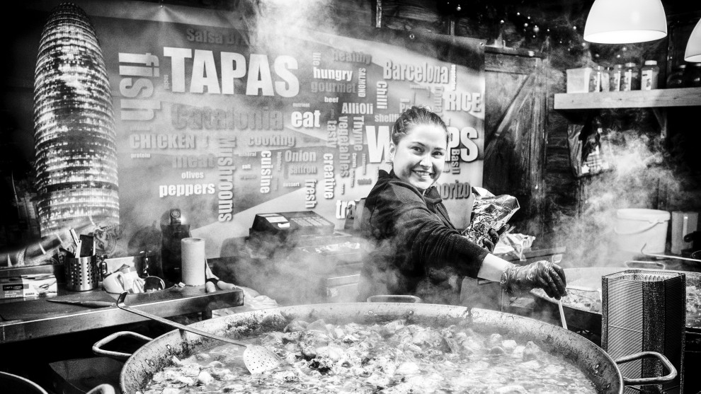 Marks & Spencer Food Adventures. Derek Snee, UK. Tapas Upon Tyne. On a chilly winter's evening in Newcastle upon Tyne&rsquo;s International Christmas Market, an enthusiastic chef prepares warming Catalan tapas.