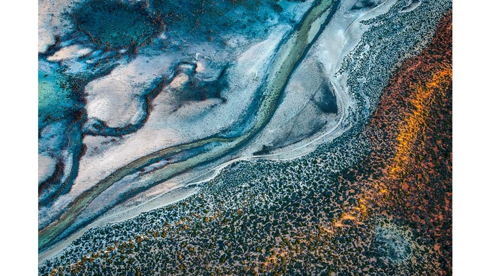 Aerial Category Winner, Heather McNeice, Shark Bay from above.