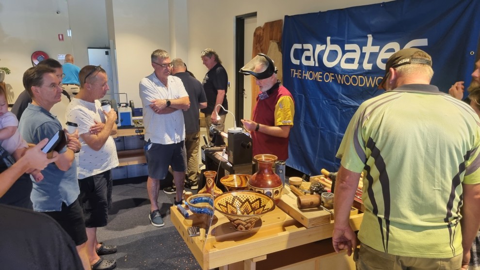 Alan Short gave rolling presentations which introduced techniques of woodturning.