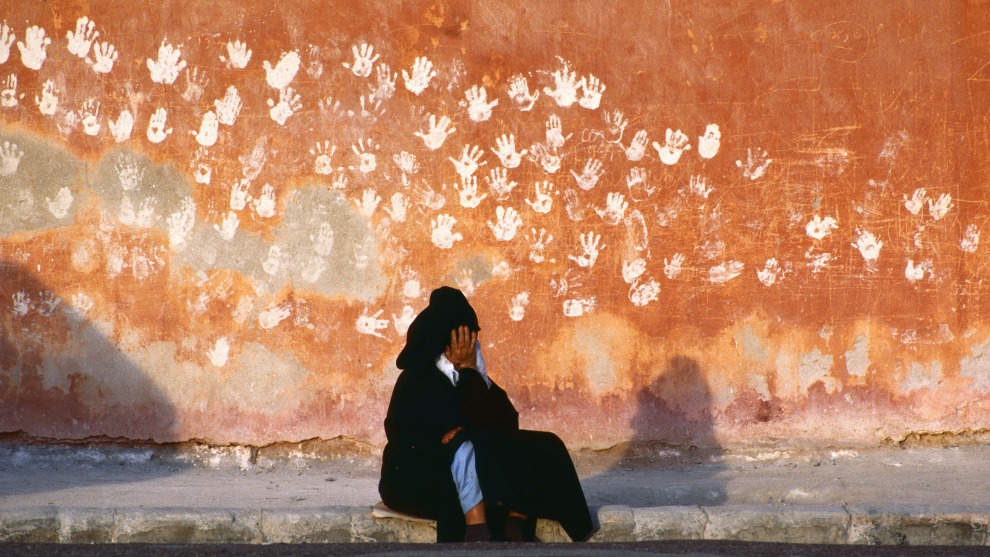 Bruno Barbey, Magnum Photos. Hands, a symbol of good luck, on a wall in Essaouira, Morocco. 1985. This image was on the cover of the National Geographic centenary issue in July 1988, as well as on the cover of Maroc (2003), which included text by Jemia and J-M.G. Le Cl&eacute;zio.

&ldquo;Leaving their mark in every land they conquered, Muslim Arabs surged out of the Middle East into North Africa in the seventh century A.D., crossing the Strait of Gibraltar into the Iberian Peninsula. Known as Moors, they ruled in Spain for almost 800 years&ndash;until 1492, when they were ousted by Their Catholic Majesties Ferdinand and Isabella. The Moors left behind a cultural legacy still evident in both Spain and Morocco, where palm prints decorate a wall in the harbor town of Essaouira.&rdquo;

&ndash;Thomas J. Abercrombie, &ldquo;When the Moors Ruled Spain,&rdquo; National Geographic (July 1988)