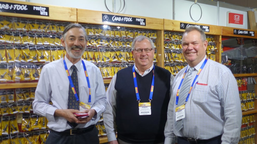 Mark Hamilton, Carb-i-tool National Sales Manager with the sales team at AWISA 2018.