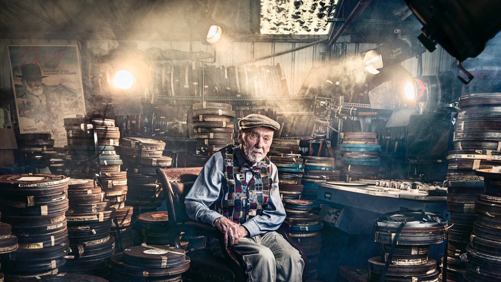 The Film Maker - Portrait of filmmaker John Richardson in his garage, Melbourne, Victoria