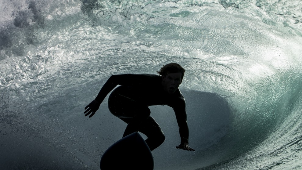 John Respondek, Harry Bryant - South Coast -2017. Here's Harry, mid speed pump at a secret spot on the South Coast. I'd say less than 10% of his boards is actually in the water in this moment.