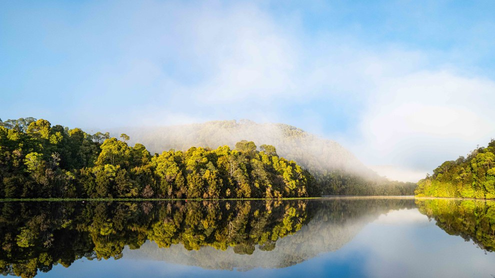 Reflections on the Pieman river, Tasmania. Image: Mike O'Connor