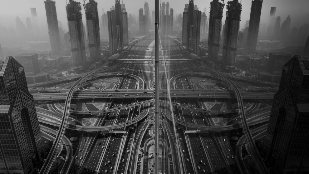 Third place, Cities: &lsquo;Reflection&rsquo; by Gaanesh Prasad.&ldquo;On an early morning, I wanted to photograph the fog, which is epic in Dubai every year from December to January-and almost every photographer&rsquo;s dream in this part of the world. Sadly, I could not get access to the rooftop and so I peeped through the glazed window on a lower floor. &ldquo;I was overwhelmed and excited to see how beautiful the city looks, and my excitement was quadrupled as soon as I saw the reflection of the road and building on the building that I was in. I immediately opened the window to the maximum permissible amount and clicked a single shot with stretched hands.&rdquo;