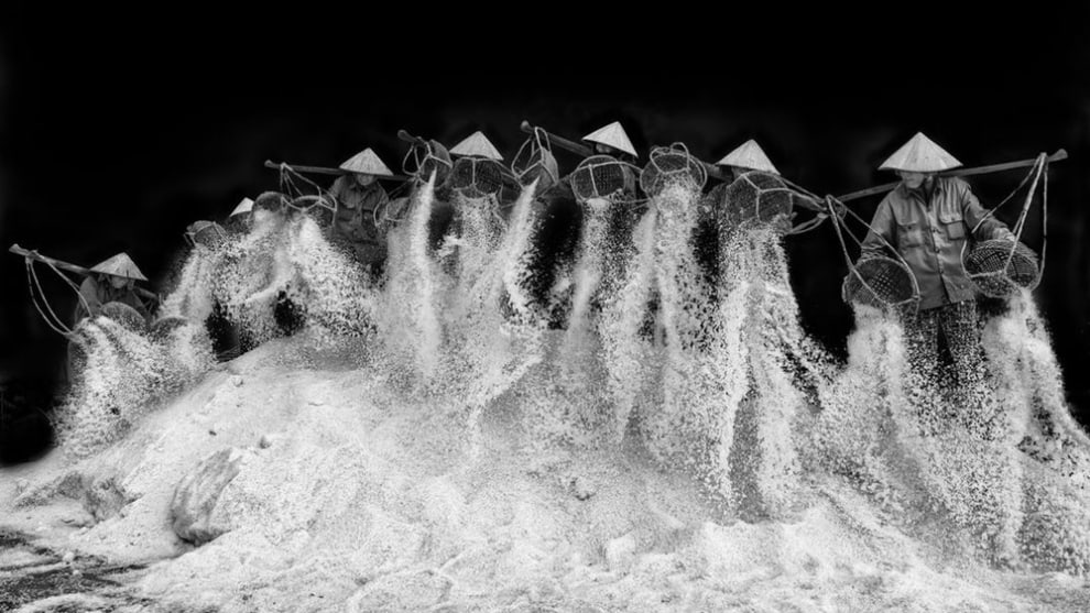 A finalist in the Altered Images category &ndash; these are women who work in a salt field in Vietnam (Credit: Matty Karp)