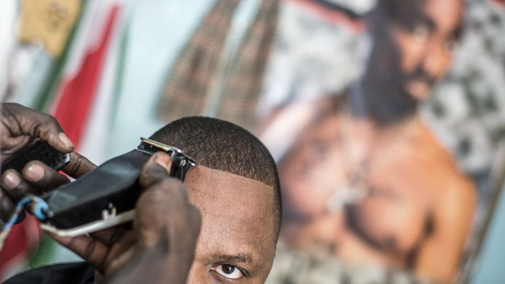 A finalist in the People category &ndash; a barbershop in Maramba, Livingstone, Zambia (Credit: Oleksandr Rupeta)