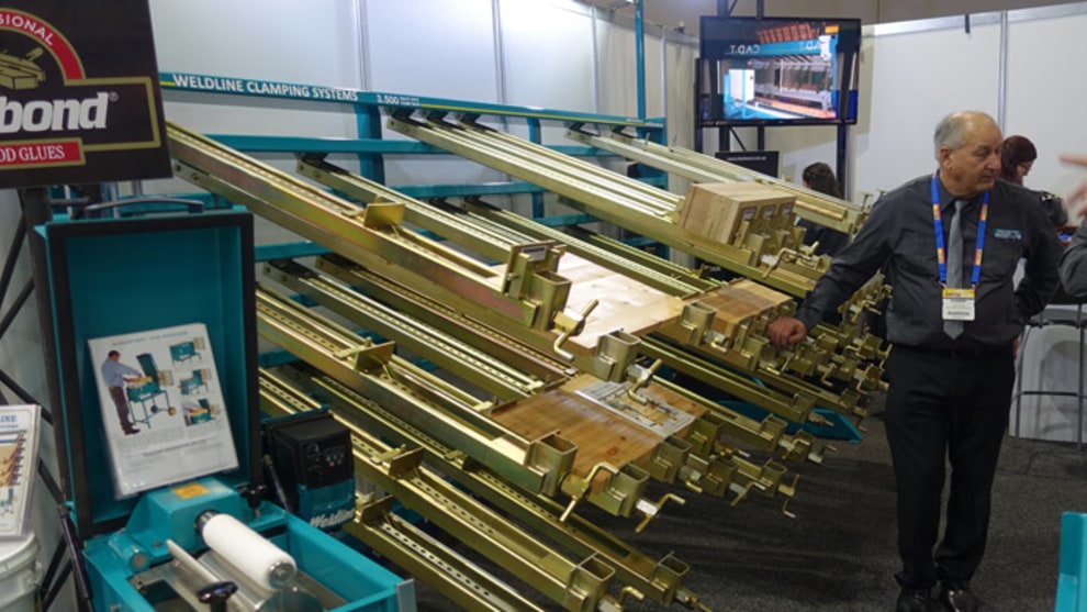 Weldline's clamping system is made in South Australia and offers a heavy-duty but flexible system for panel glue-ups.