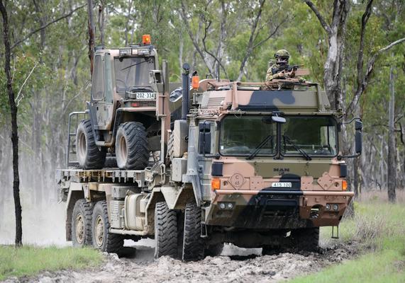 Project LAND 121 Phase 3B will acquire around 2700 medium and heavy vehicles, along with associated modules and around 1700 trailers. Credit: Defence
