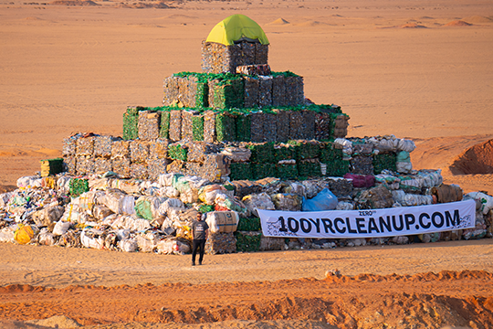 Zero Co has built the world&rsquo;s largest plastic waste pyramid in the Egyptian desert, using 1Million water bottles worth of rubbish collected from the Nile River.