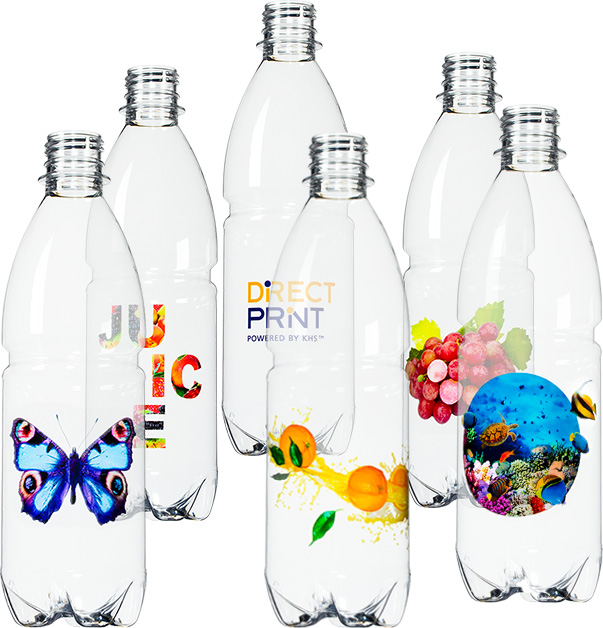 Some of the approved printed PET bottles.
