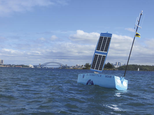 Bruce the Bluebottle USV from Ocius Technology on Sydney Harbour.