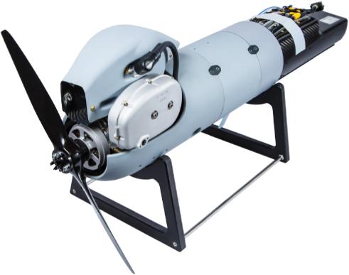 Orbital&rsquo;s N20 heavy fuel propulsion system is fielded as an integrated self-contained package including compact fuel and oil tank modules to simplify UAS assembly and allow in-field servicing. Credit: Orbital Corporation