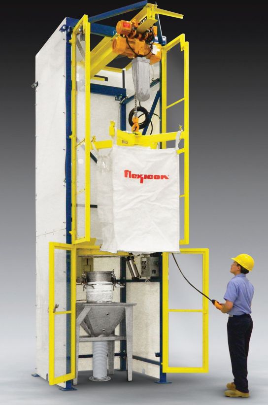 The enclosure works in concert with the discharger&rsquo;s dust-tight bag spout interface and expands the ability of the discharger to contain dust from all areas of the bag.