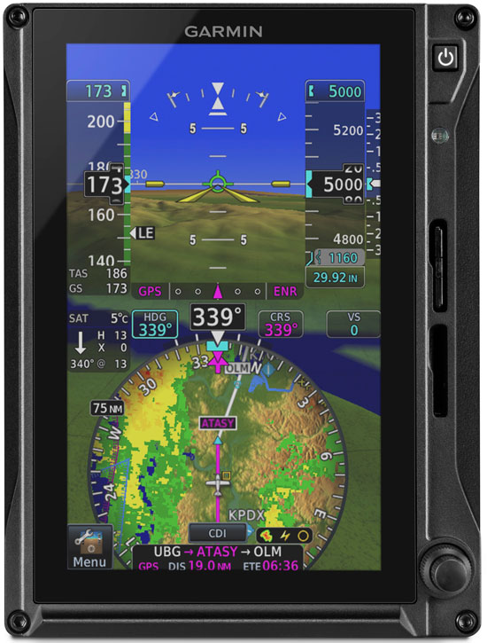 Garmin's G600 TXi is also available in portrait configuration. (Garmin)