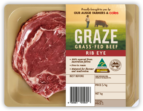 Coles Graze Labels printed by The Le Mac Australia Group and applied by the LSL 500.