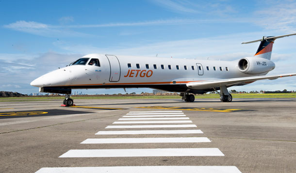 A JetGo Embraer 135LR. (Essendon Airport)