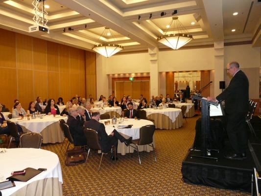 AVM Tony Needham delivering the opening keynote at the ADM STEM in Defence Summit at the Hyatt Hotel Canberra. Credit: ADM Patrick Durrant
