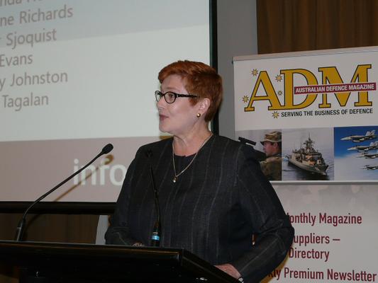 Defence Minister spoke passionately about her commitment towards the STEM challenge, citing her thought-provoking personal conversations with students and cadets. Credit: ADM Patrick Durrant