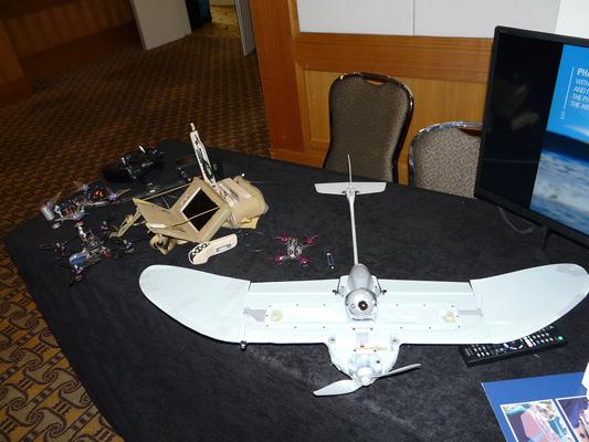 Army's Drone racing team was on hand to demonstrate various nano-UAS used in competitions &ndash; Army Director Modernisation BRIG Chris Mills explained thatArmy was using UAS and drone racing to engage with secondary schools kids on STEM. Credit: ADM Patrick Durrant