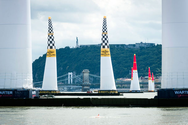 The Red Bull Air Race in Budapest is held down the beautiful Danube River with the course running under the famous Chain Bridge, with the old citadel of Buda looking on. (Red Bull Content Pool/Aron Suveg)