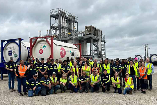 The construction of A-Gas' latest refrigerant separation towers at its Rhome, Texas plant, has been completed.