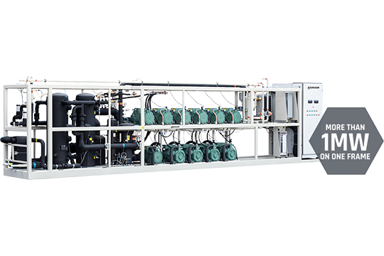 The entire heating and cooling rack, including modules, can now be mounted in the new enclosure.