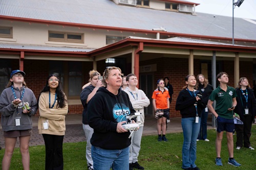 Amanda Meys Chief-Remote-Pilot-at-CSIRO is one of the many professionals pairing up with teachers. (CSRIO)